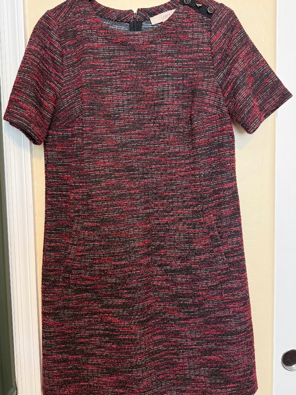 LOFT Heather Red Multi Dress